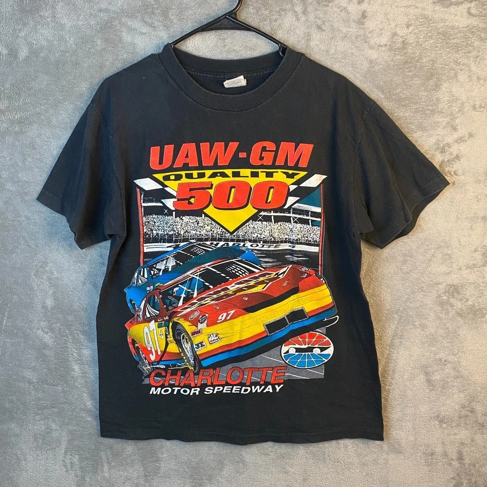 Vintage NASCAR UAW-GM Quality 500 Charlotte Motor Speedway Shirt Large Belton US